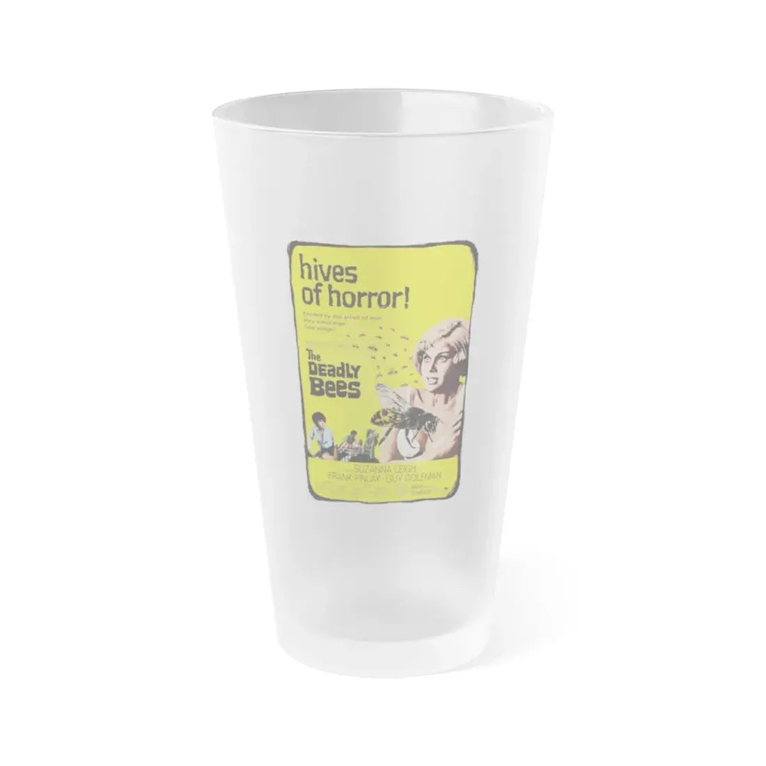 THE DEADLY BEES 1967 Movie Poster - Frosted Pint Glass 16oz 16oz Frosted - Go Mug Yourself