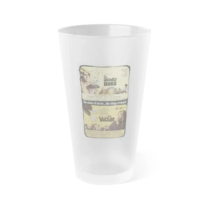THE DEADLY BEES + THE VULTURE 1967 Movie Poster - Frosted Pint Glass 16oz 16oz Frosted - Go Mug Yourself