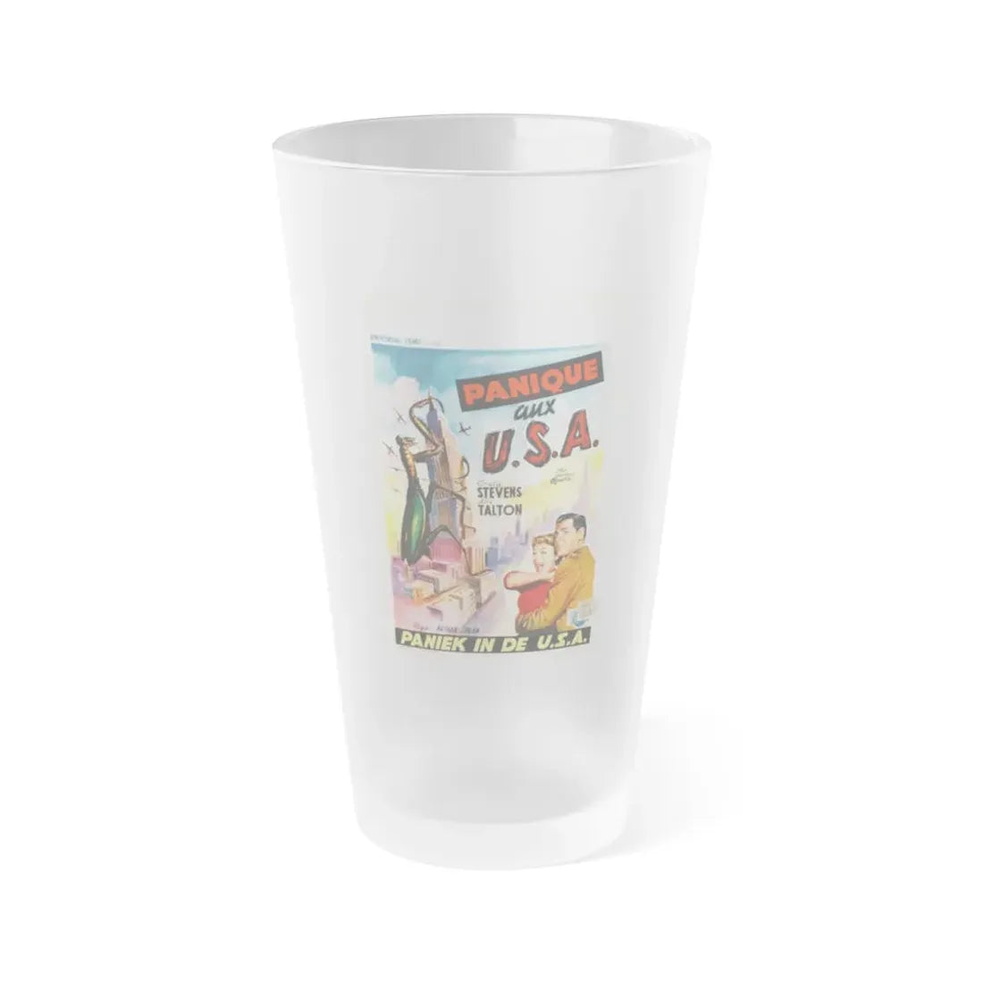 THE DEADLY MANTIS (BELGIAN) 1957 Movie Poster - Frosted Pint Glass 16oz - Go Mug Yourself