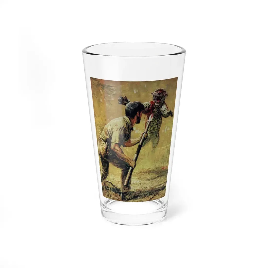The Death Duel I Can't Forget, Cavalier, February 1960 (Magazine Illustration) Pint Glass 16oz 16oz - Go Mug Yourself