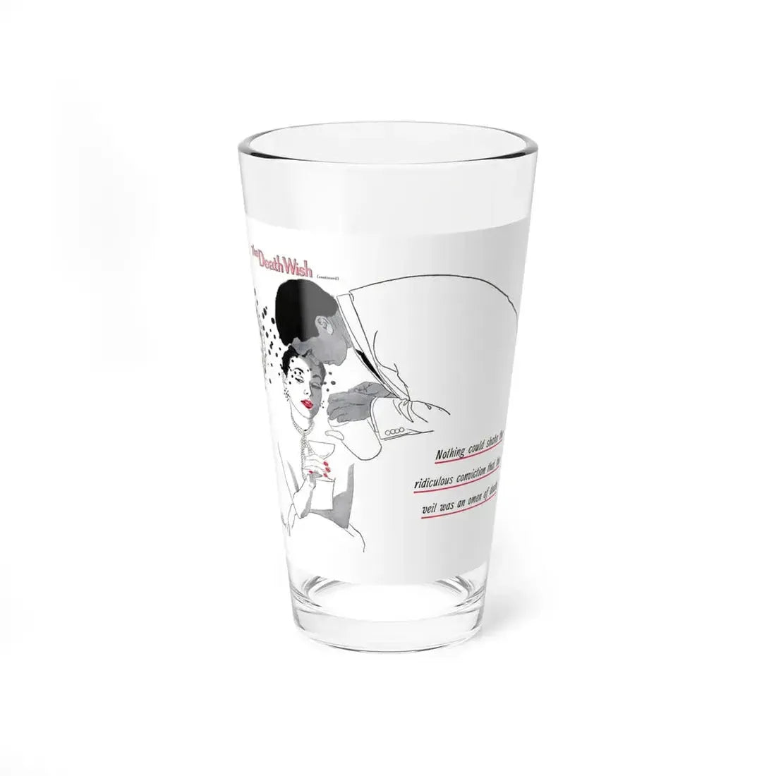 The Death Wish (2), Cosmopolitan, February 1953 (Magazine Illustration) Pint Glass 16oz 16oz - Go Mug Yourself