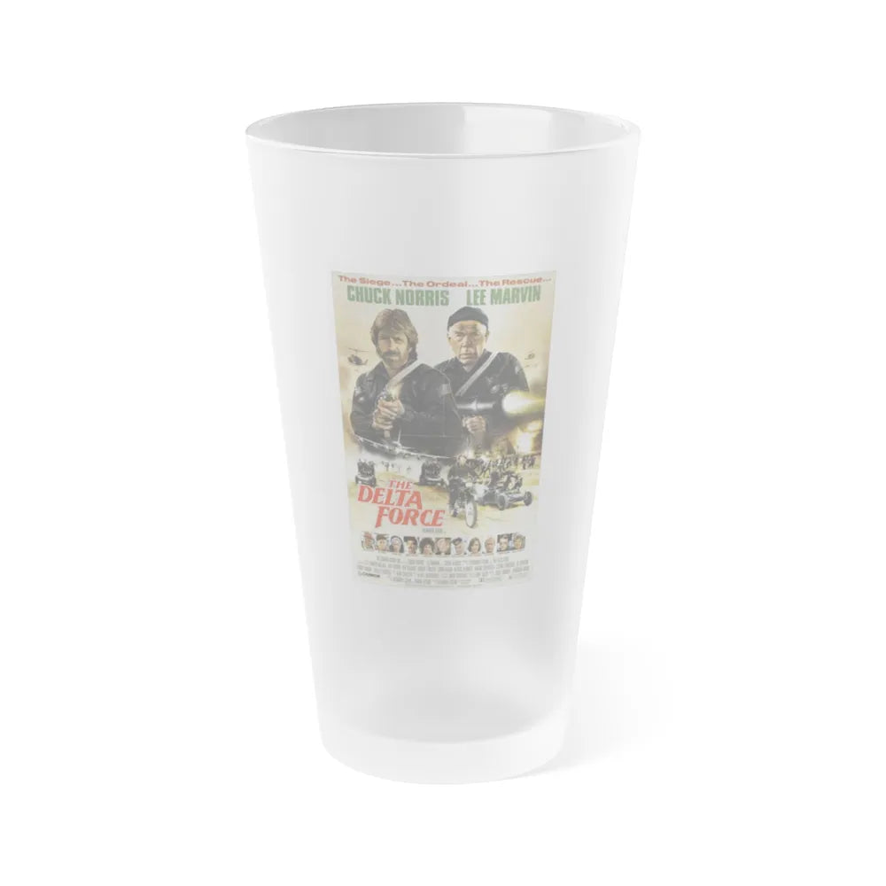 THE DELTA FORCE 1986 Movie Poster - Frosted Pint Glass 16oz-16oz-Frosted-Go Mug Yourself