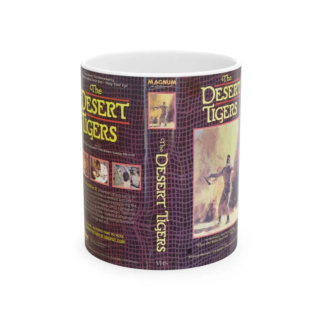 THE DESERT TIGERS (VHS COVER) - White Coffee Mug 11oz - Go Mug Yourself