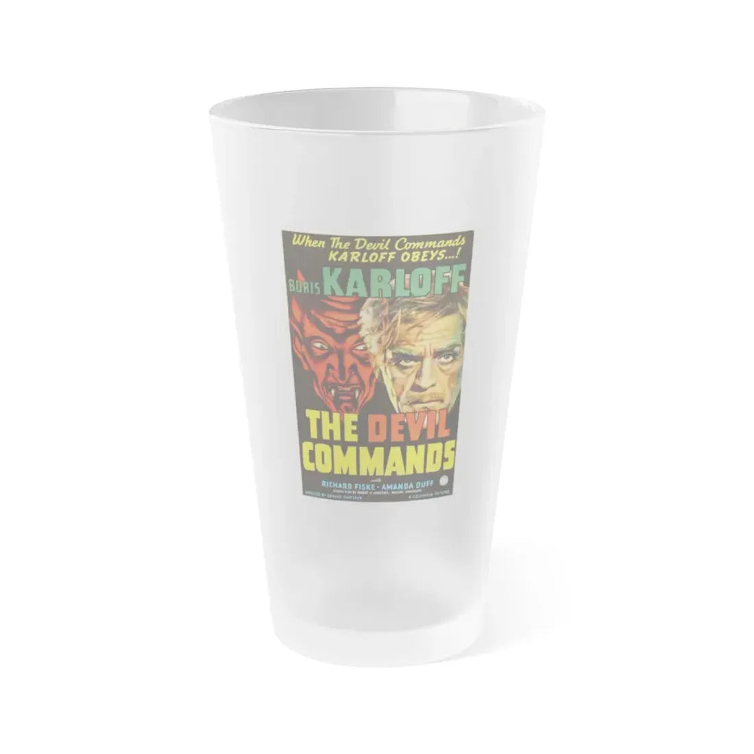THE DEVIL COMMANDS 1941 Movie Poster - Frosted Pint Glass 16oz 16oz Frosted - Go Mug Yourself