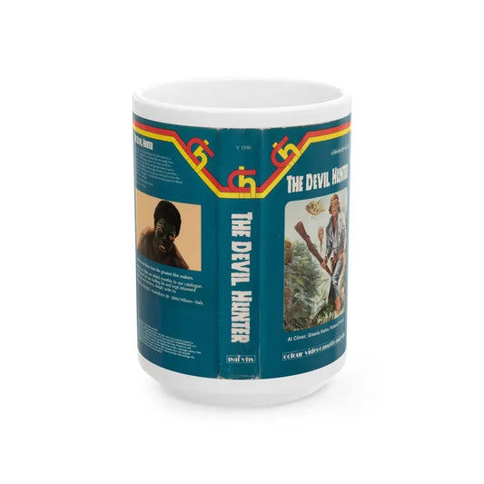 THE DEVIL HUNTER VERSION 2 (VHS COVER) - White Coffee Mug 15oz - Go Mug Yourself