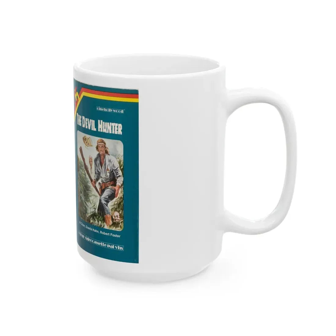 THE DEVIL HUNTER (VHS COVER) - White Coffee Mug - Go Mug Yourself