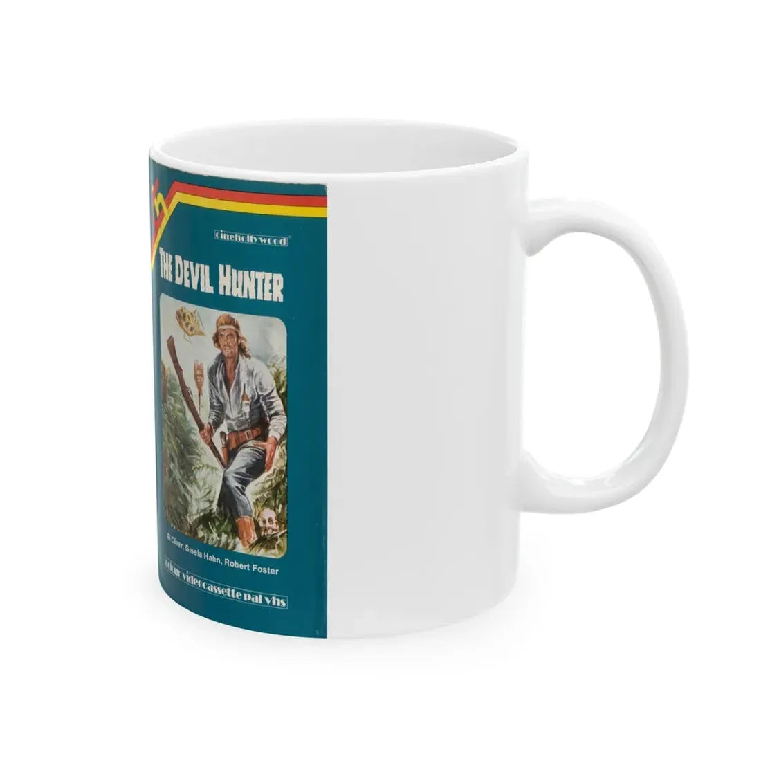 THE DEVIL HUNTER (VHS COVER) - White Coffee Mug - Go Mug Yourself