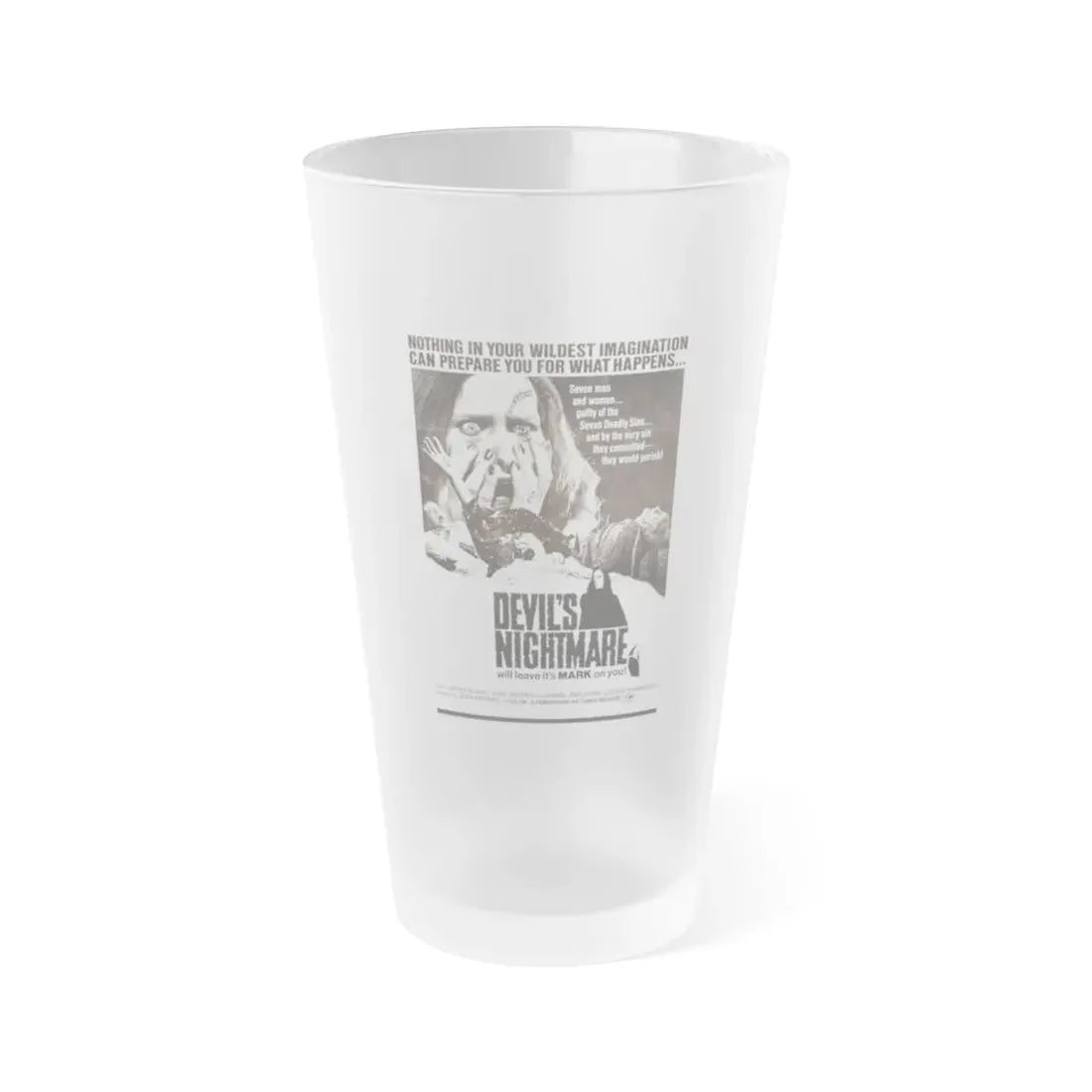 THE DEVIL'S NIGHTMARE 1971 Movie Poster - Frosted Pint Glass 16oz 16oz Frosted - Go Mug Yourself