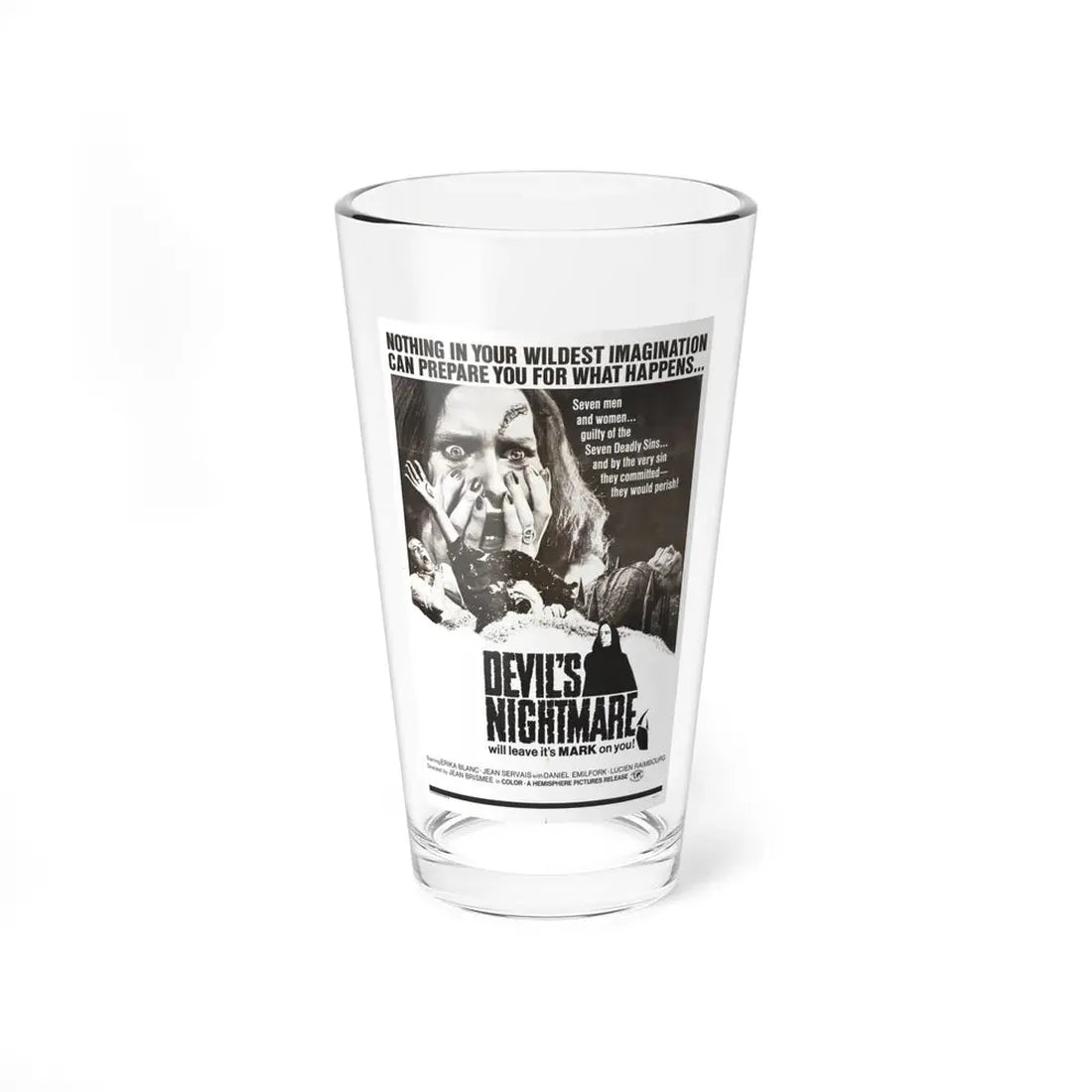 THE DEVIL'S NIGHTMARE 1971 Movie Poster - Pint Glass 16oz 16oz - Go Mug Yourself