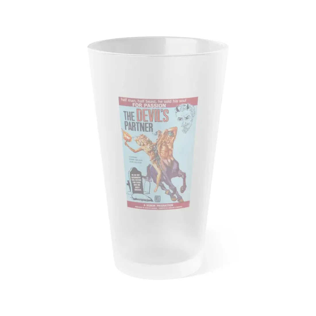 THE DEVIL'S PARTNER 1960 Movie Poster - Frosted Pint Glass 16oz 16oz Frosted - Go Mug Yourself