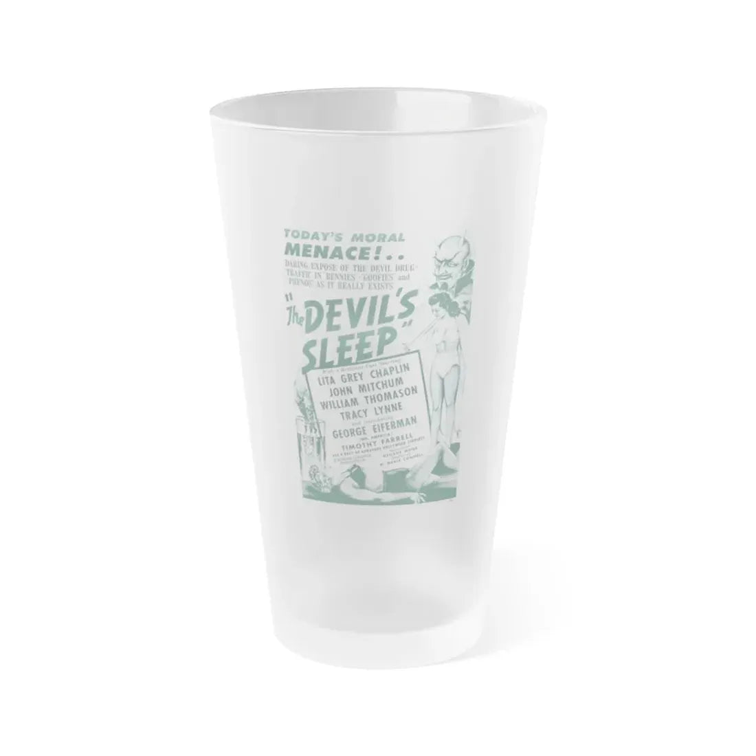 THE DEVIL'S SLEEP 1949 Movie Poster - Frosted Pint Glass 16oz 16oz Frosted - Go Mug Yourself