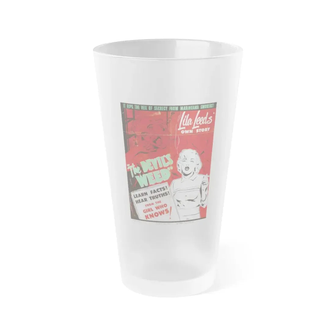 THE DEVIL'S WEED 1949 Movie Poster - Frosted Pint Glass 16oz 16oz Frosted - Go Mug Yourself