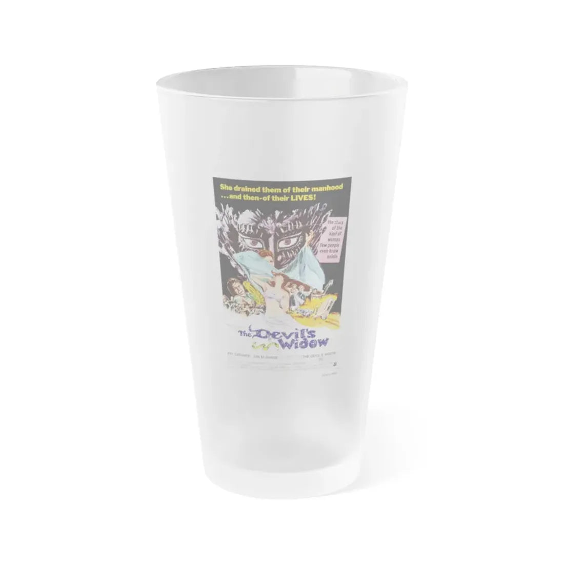 THE DEVIL'S WIDOW 1970 Movie Poster - Frosted Pint Glass 16oz 16oz Frosted - Go Mug Yourself