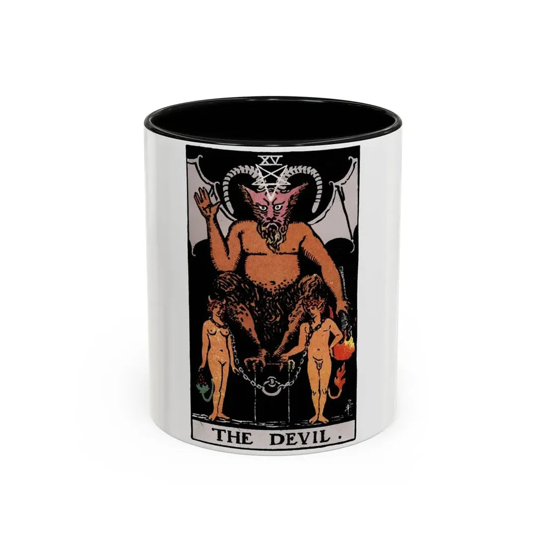 The Devil (Tarot Card) Accent Coffee Mug 11oz Black - Go Mug Yourself