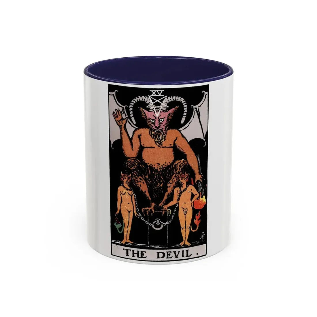 The Devil (Tarot Card) Accent Coffee Mug 11oz Navy - Go Mug Yourself