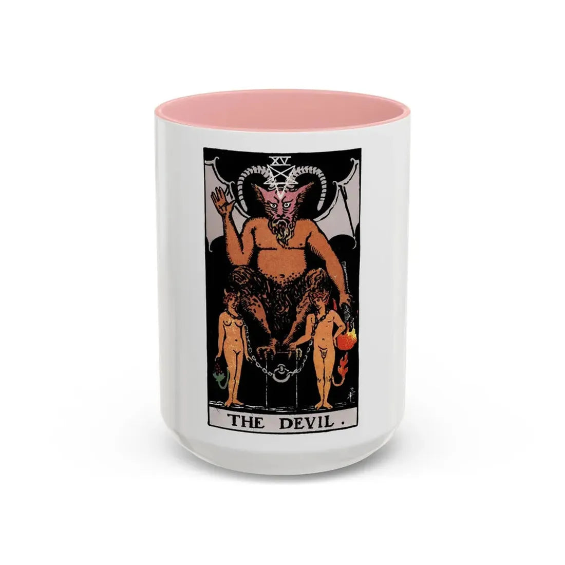 The Devil (Tarot Card) Accent Coffee Mug 15oz Pink - Go Mug Yourself