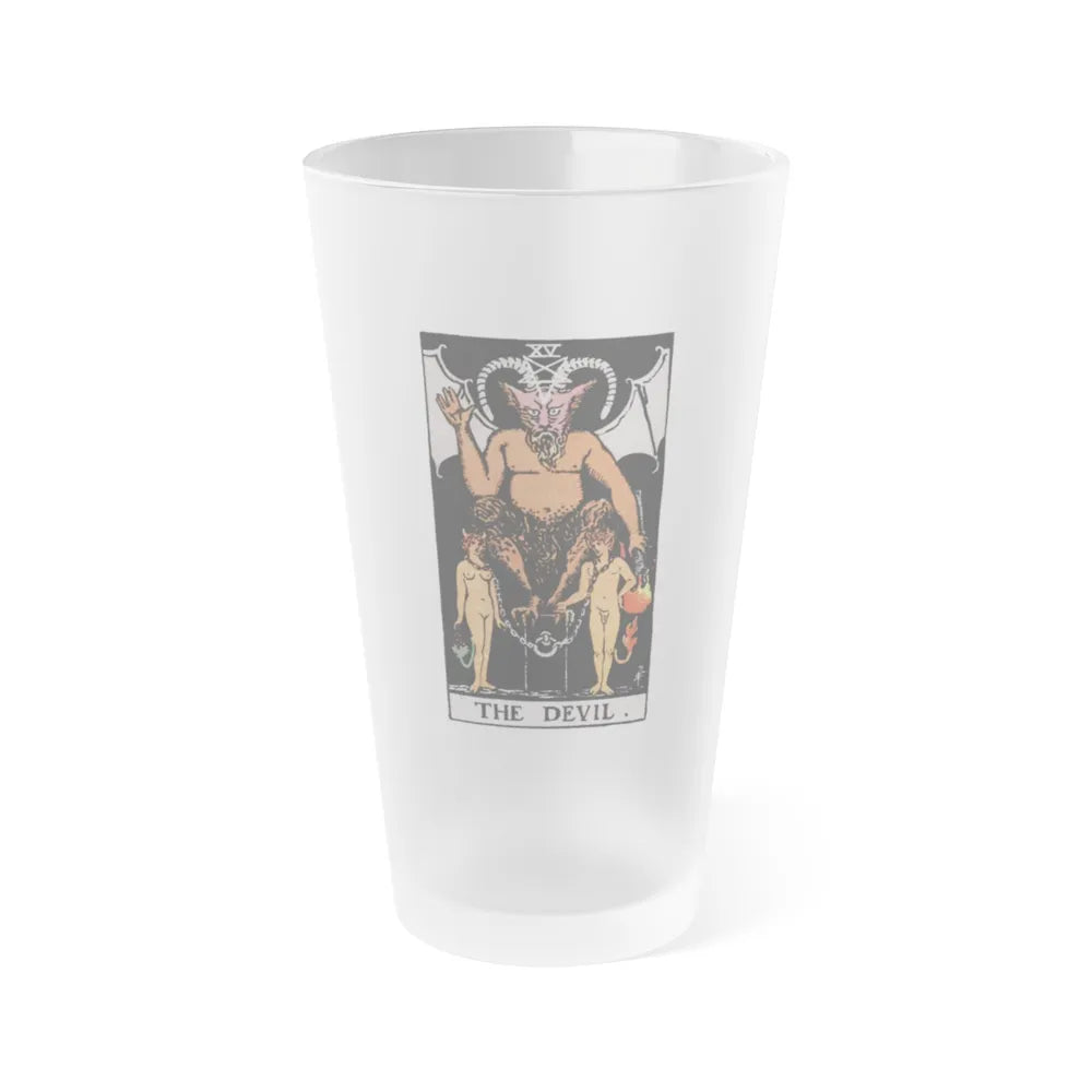 The Devil (Tarot Card) Frosted Pint Glass 16oz-Go Mug Yourself