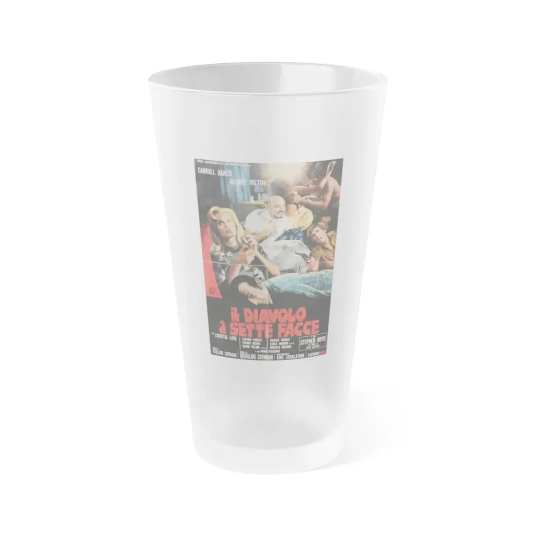 THE DEVIL WITH SEVEN FACES (2) 1971 Movie Poster - Frosted Pint Glass 16oz - Go Mug Yourself
