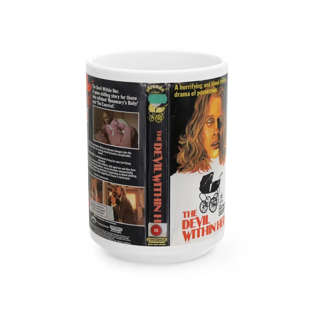 THE DEVIL WITHIN HER (VHS COVER) - White Coffee Mug-15oz-Go Mug Yourself