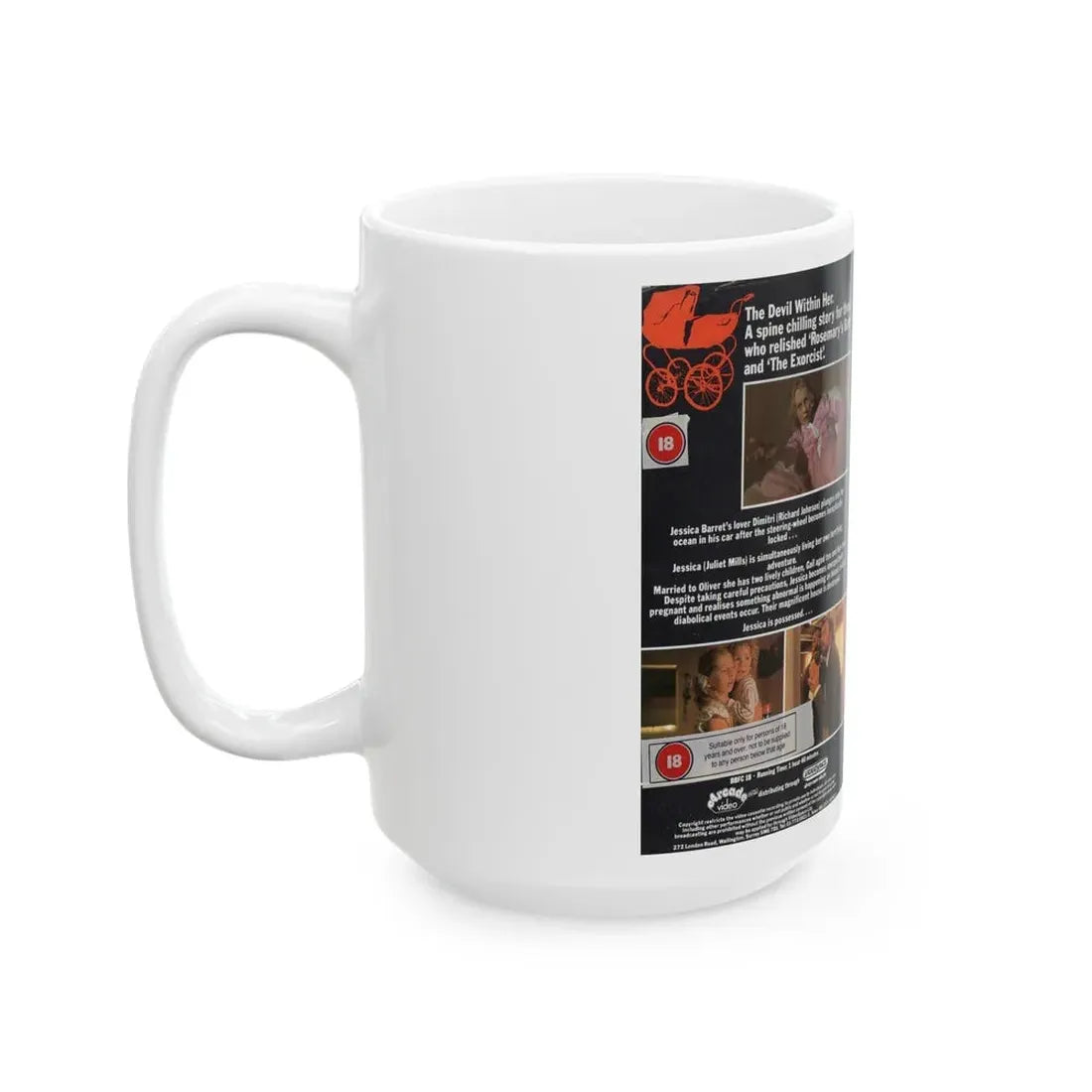 THE DEVIL WITHIN HER (VHS COVER) - White Coffee Mug - Go Mug Yourself