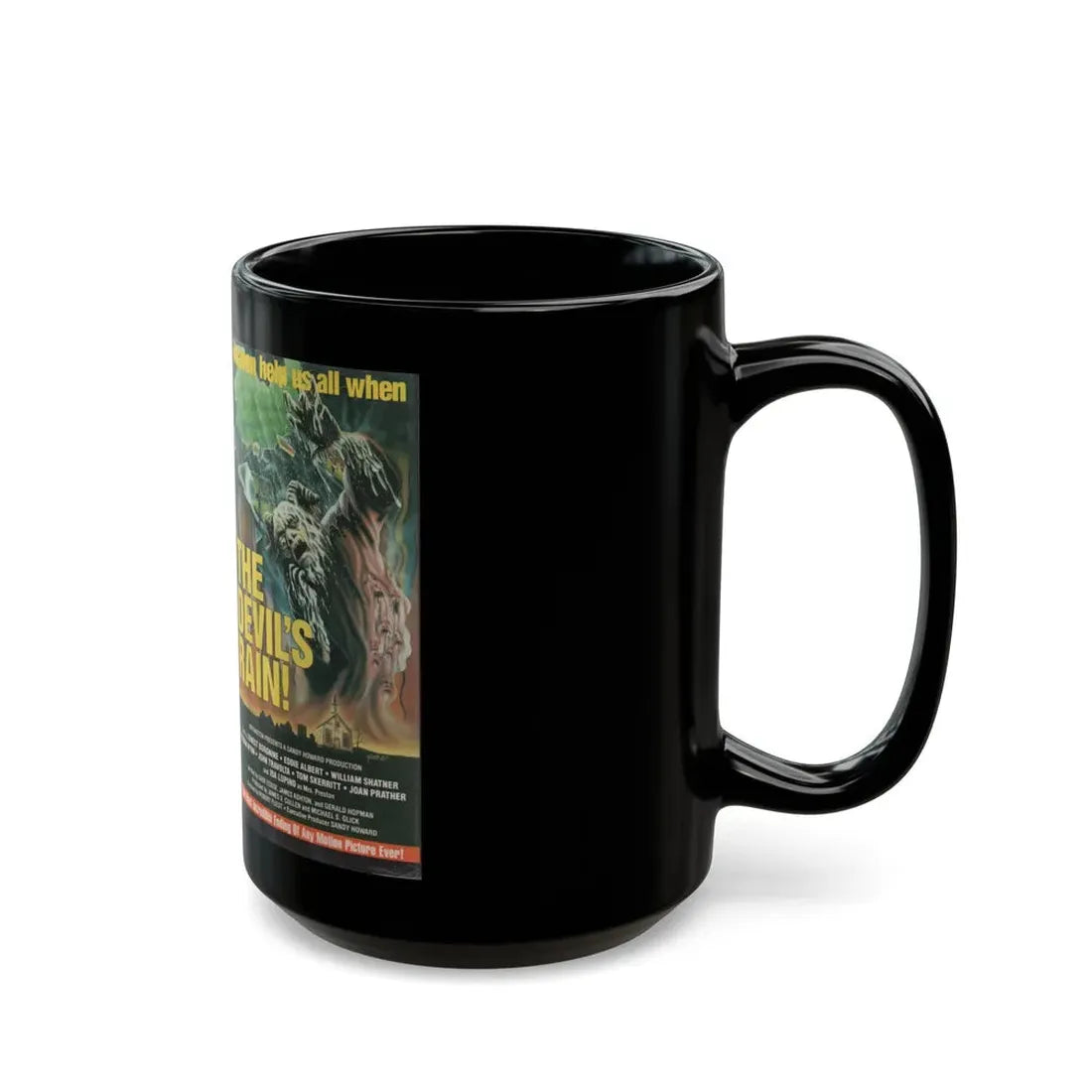 THE DEVILS RAIN WILLIAM SHATNER (VHS COVER) - Black Coffee Mug - Go Mug Yourself