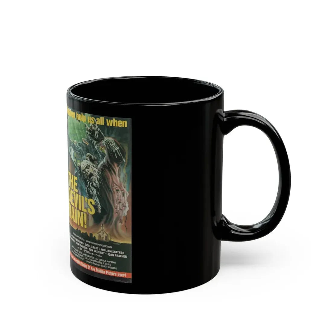 THE DEVILS RAIN WILLIAM SHATNER (VHS COVER) - Black Coffee Mug - Go Mug Yourself