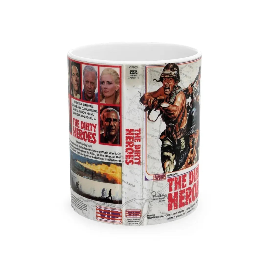 THE DIRTY HEROES (VHS COVER) - White Coffee Mug 11oz - Go Mug Yourself