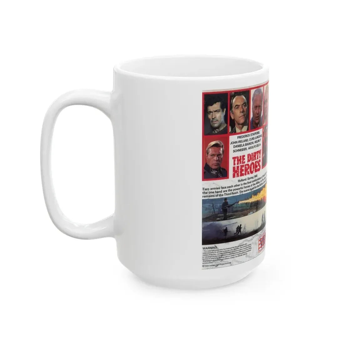 THE DIRTY HEROES (VHS COVER) - White Coffee Mug - Go Mug Yourself