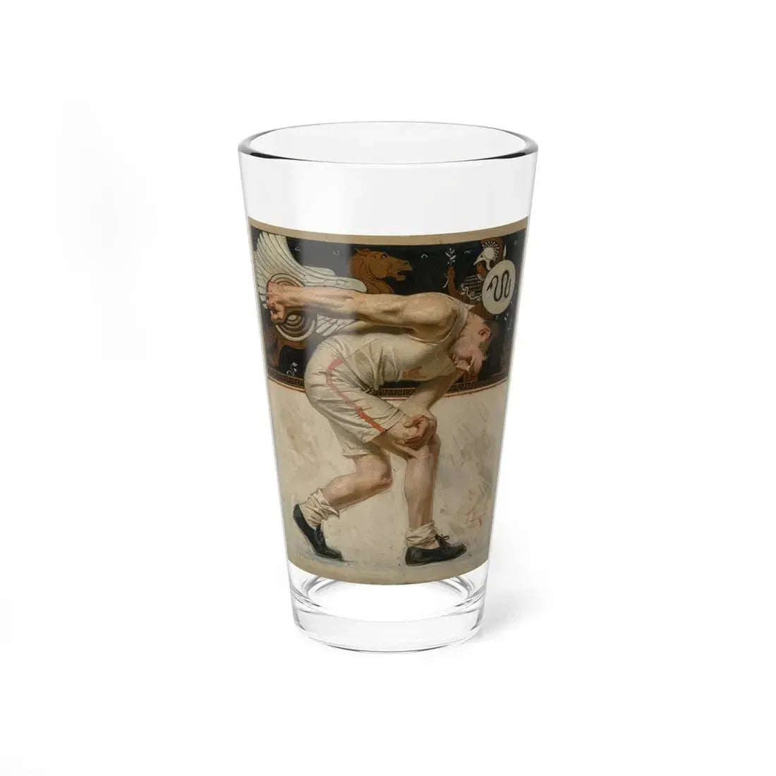 The Discus Thrower, The American Victory at Athens, Collier's  magazine cover, June 9, 1906 (Magazine Illustration) Pint Glass 16oz 16oz - Go Mug Yourself