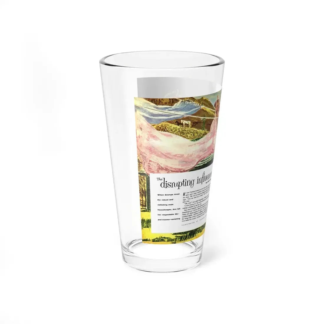 The Disrupting Influence by Jean Muir, 1955 (Magazine Illustration) Pint Glass 16oz - Go Mug Yourself