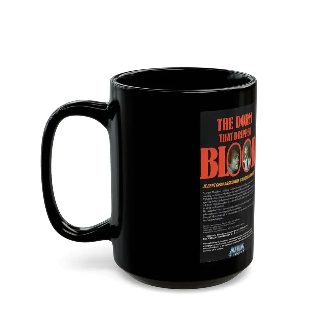 THE DORM THAT DRIPPED BLOOD (VHS COVER) - Black Coffee Mug - Go Mug Yourself