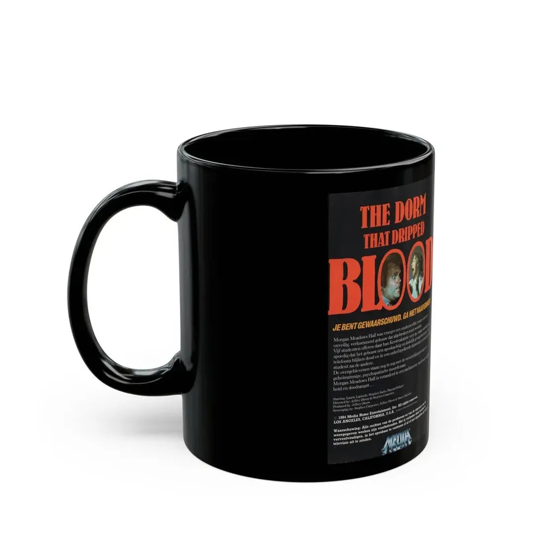THE DORM THAT DRIPPED BLOOD (VHS COVER) - Black Coffee Mug - Go Mug Yourself