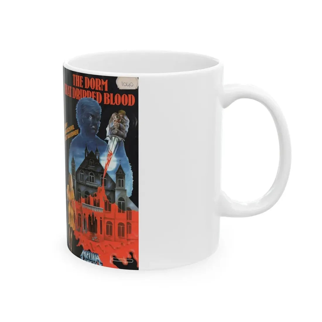 THE DORM THAT DRIPPED BLOOD (VHS COVER) - White Coffee Mug - Go Mug Yourself