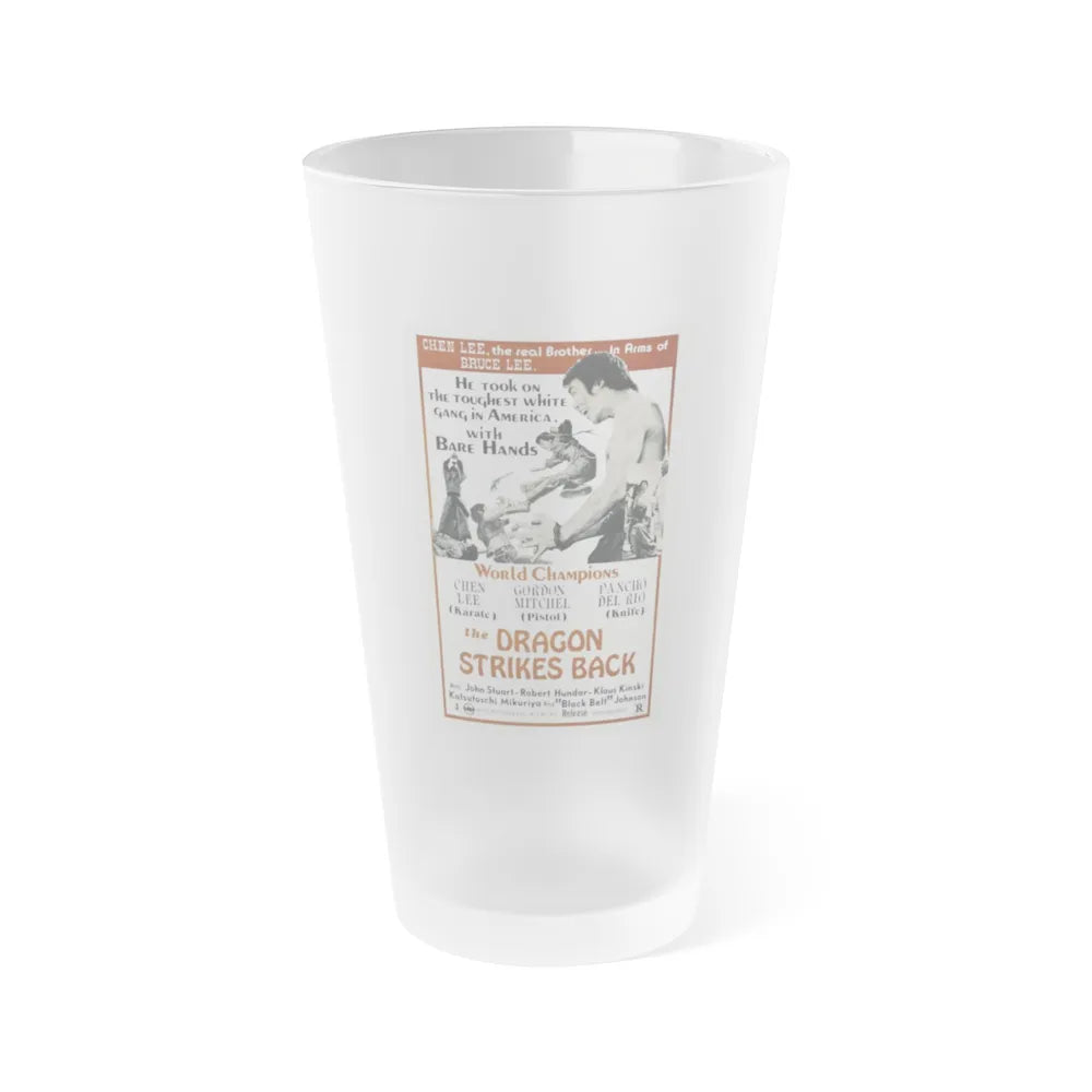 THE DRAGON STRIKES BACK 1975 Movie Poster - Frosted Pint Glass 16oz-16oz-Frosted-Go Mug Yourself