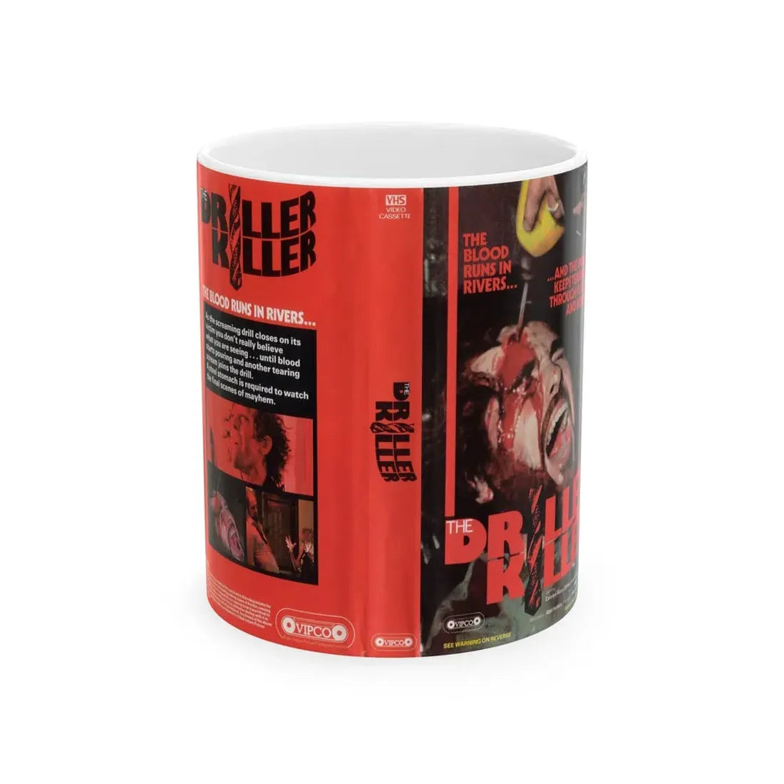 THE DRILLER KILLER (VHS COVER) - White Coffee Mug 11oz - Go Mug Yourself