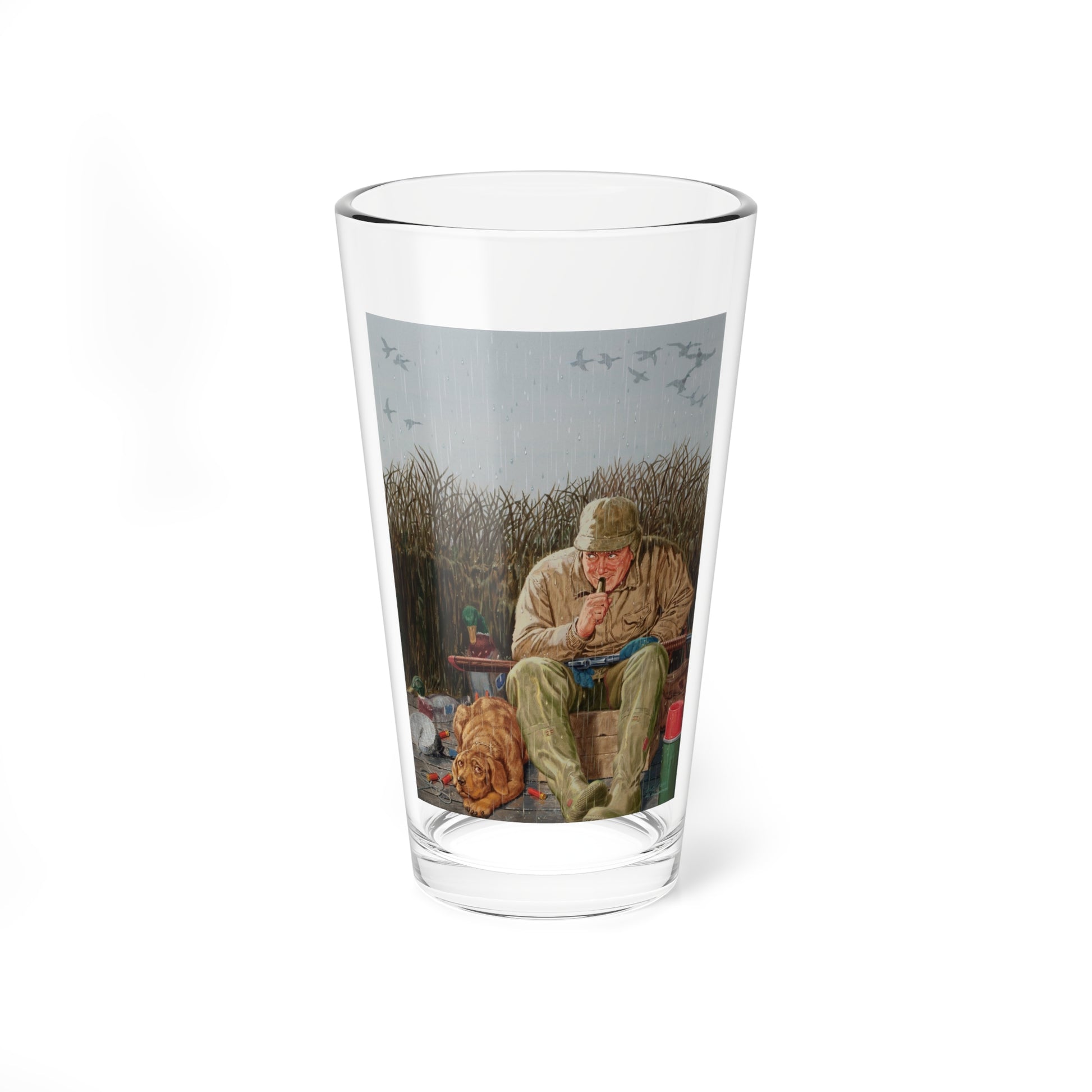 The Duck Hunter (Magazine Illustration) Pint Glass 16oz-16oz-Go Mug Yourself