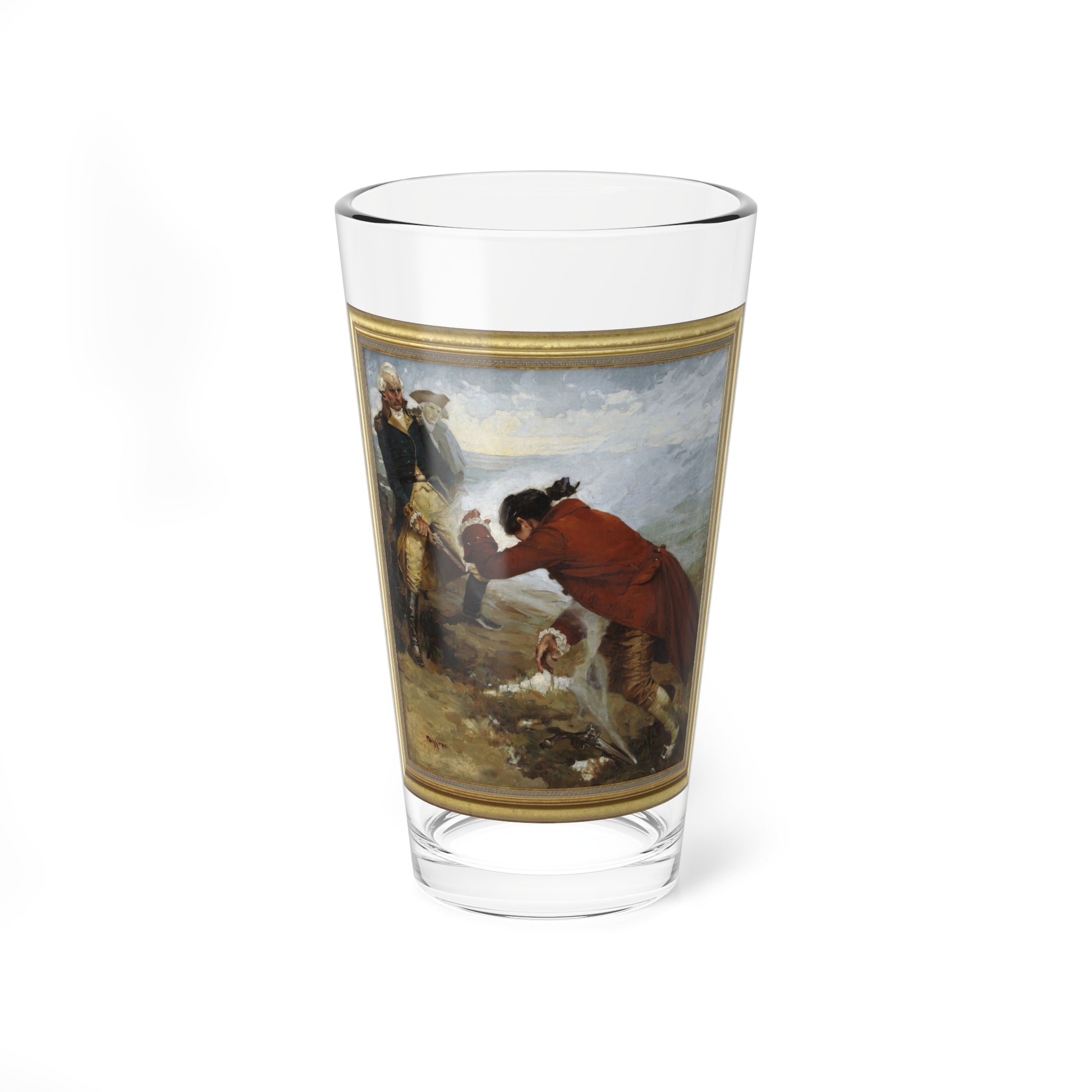 The Duel Between Button Gwinnett and General Lackland McIntosh (Magazine Illustration) Pint Glass 16oz-16oz-Go Mug Yourself