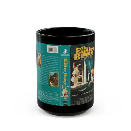 THE EASTER BUNNY IS COMIN TO TOWN (VHS COVER) - Black Coffee Mug-15oz-Go Mug Yourself