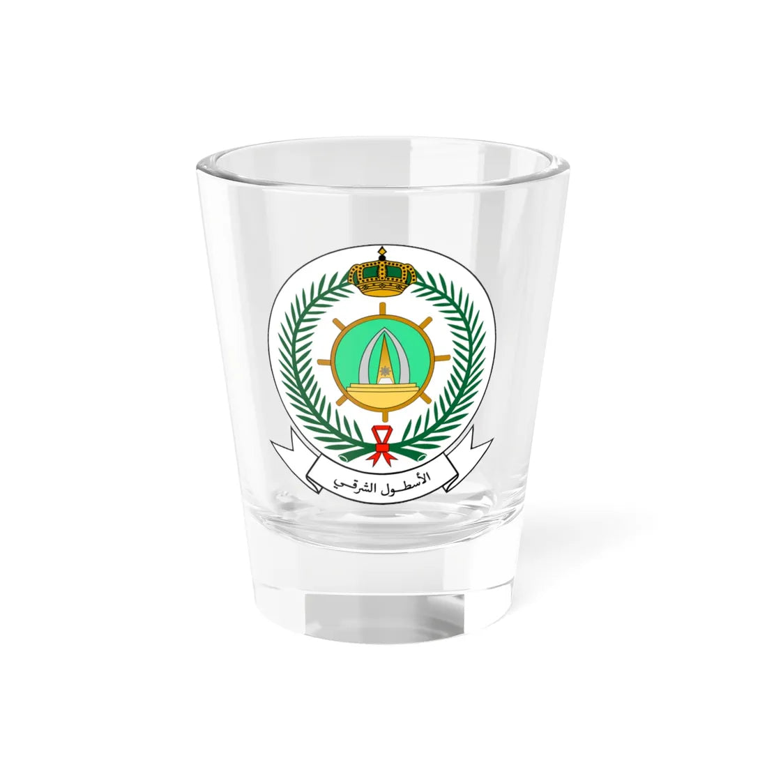 The Eastern Fleet Royal Saudi Naval Forces (Saudi Arabia) (Coat of Arms) Shot Glass 1.5oz 1.5oz - Go Mug Yourself
