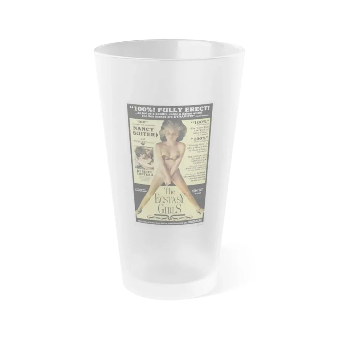 THE ECSTASY GIRLS 1979 Movie Poster - Frosted Pint Glass 16oz 16oz Frosted - Go Mug Yourself