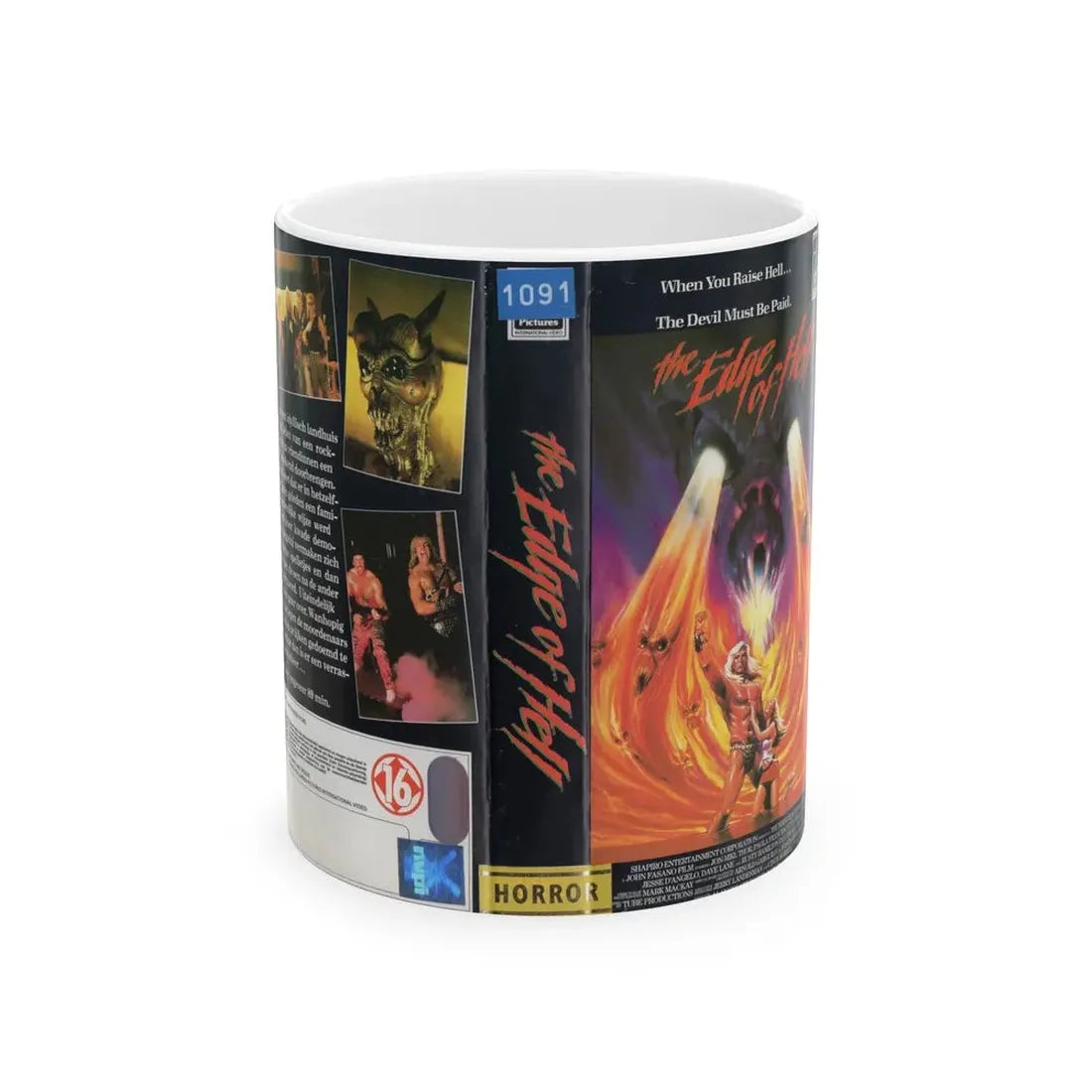 THE EDGE OF HELL (VHS COVER) - White Coffee Mug 11oz - Go Mug Yourself
