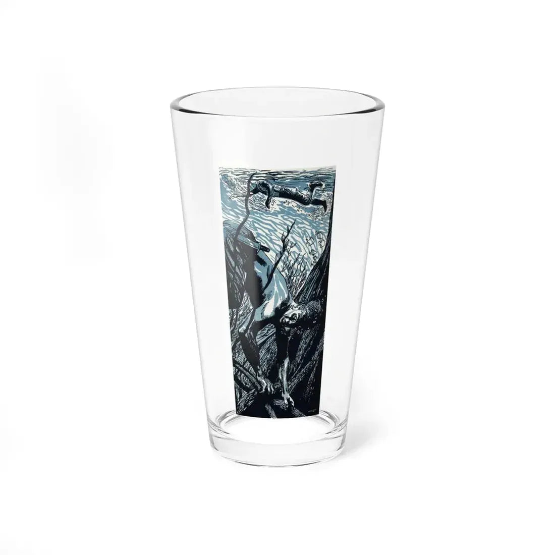 The Edge of the Knife (2), Bluebook, February 1956 (Magazine Illustration) Pint Glass 16oz 16oz - Go Mug Yourself