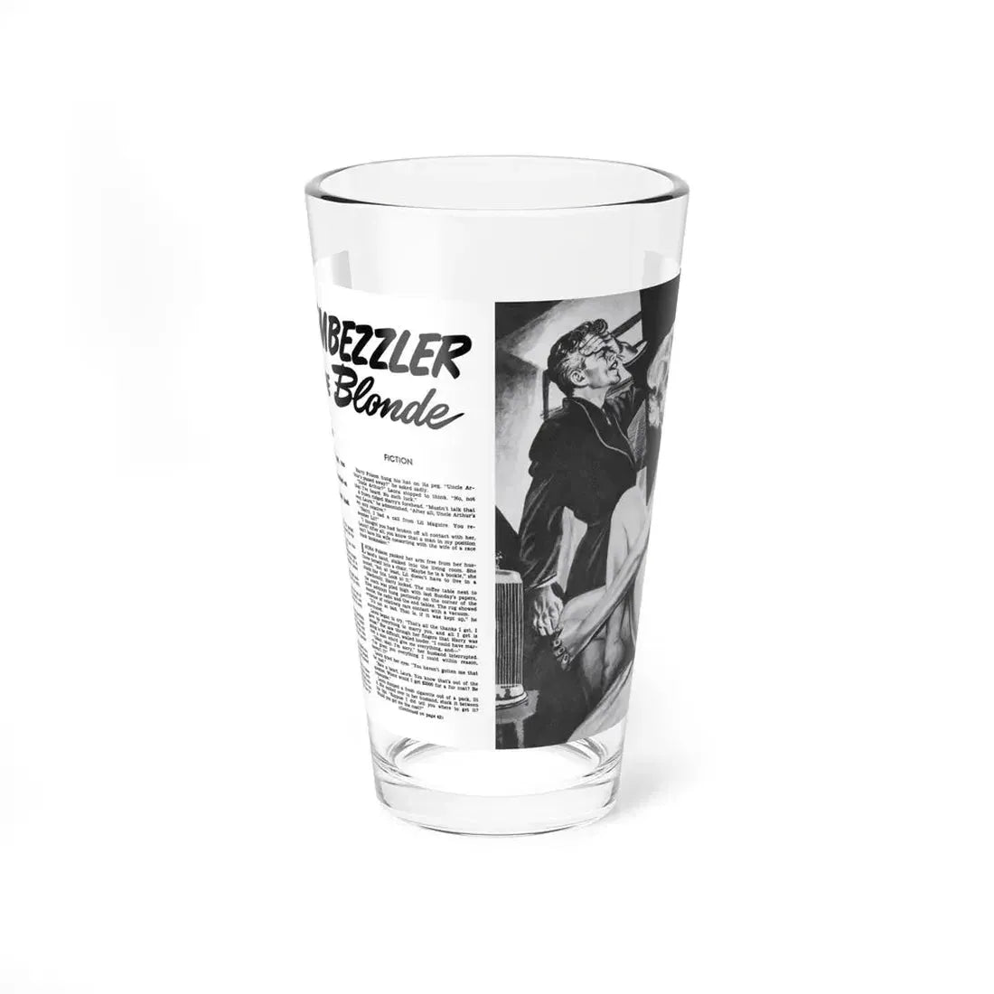 The Embezzler and the Blonde, Man to Man, June 1952 (Magazine Illustration) Pint Glass 16oz 16oz - Go Mug Yourself