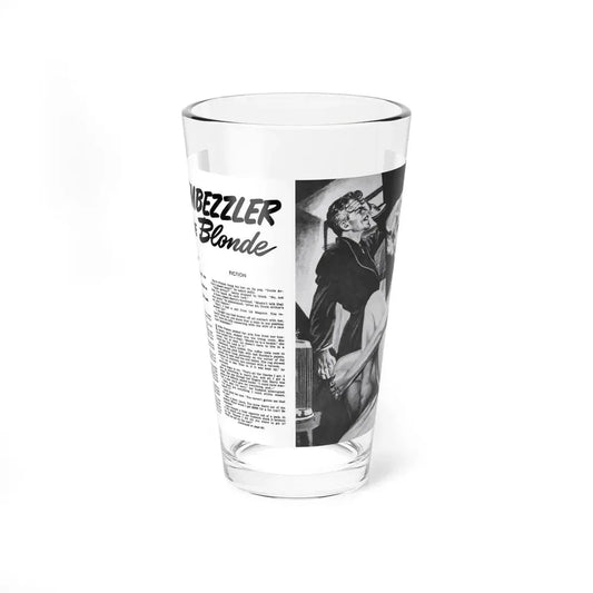 The Embezzler and the Blonde, Man to Man, June 1952 (Magazine Illustration) Pint Glass 16oz 16oz - Go Mug Yourself