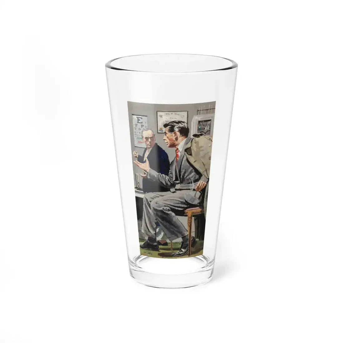 The Emir Mahmoud's Heart, The Saturday Evening Post story illustration, circa late 1950s (Magazine Illustration) Pint Glass 16oz 16oz - Go Mug Yourself