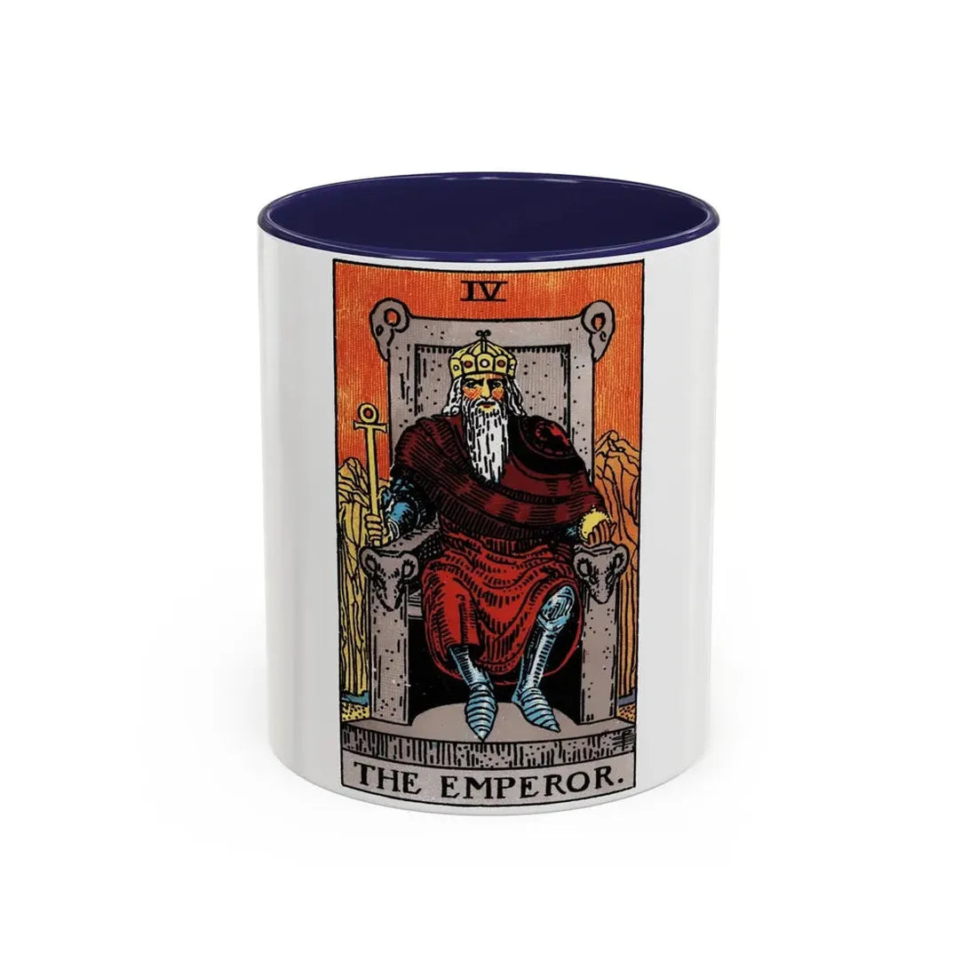 The Emperor (Tarot Card) Accent Coffee Mug 11oz Navy - Go Mug Yourself