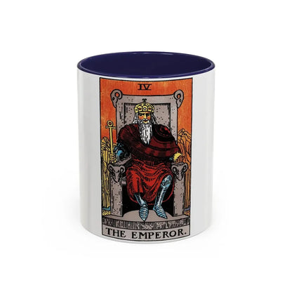 The Emperor (Tarot Card) Accent Coffee Mug 11oz Navy - Go Mug Yourself