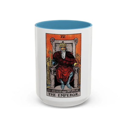 The Emperor (Tarot Card) Accent Coffee Mug 15oz Light Blue - Go Mug Yourself