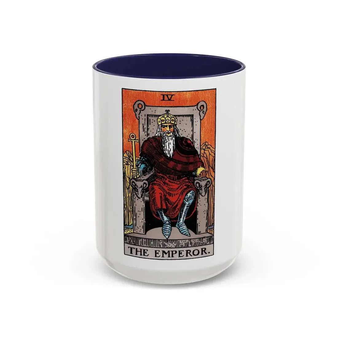 The Emperor (Tarot Card) Accent Coffee Mug 15oz Navy - Go Mug Yourself