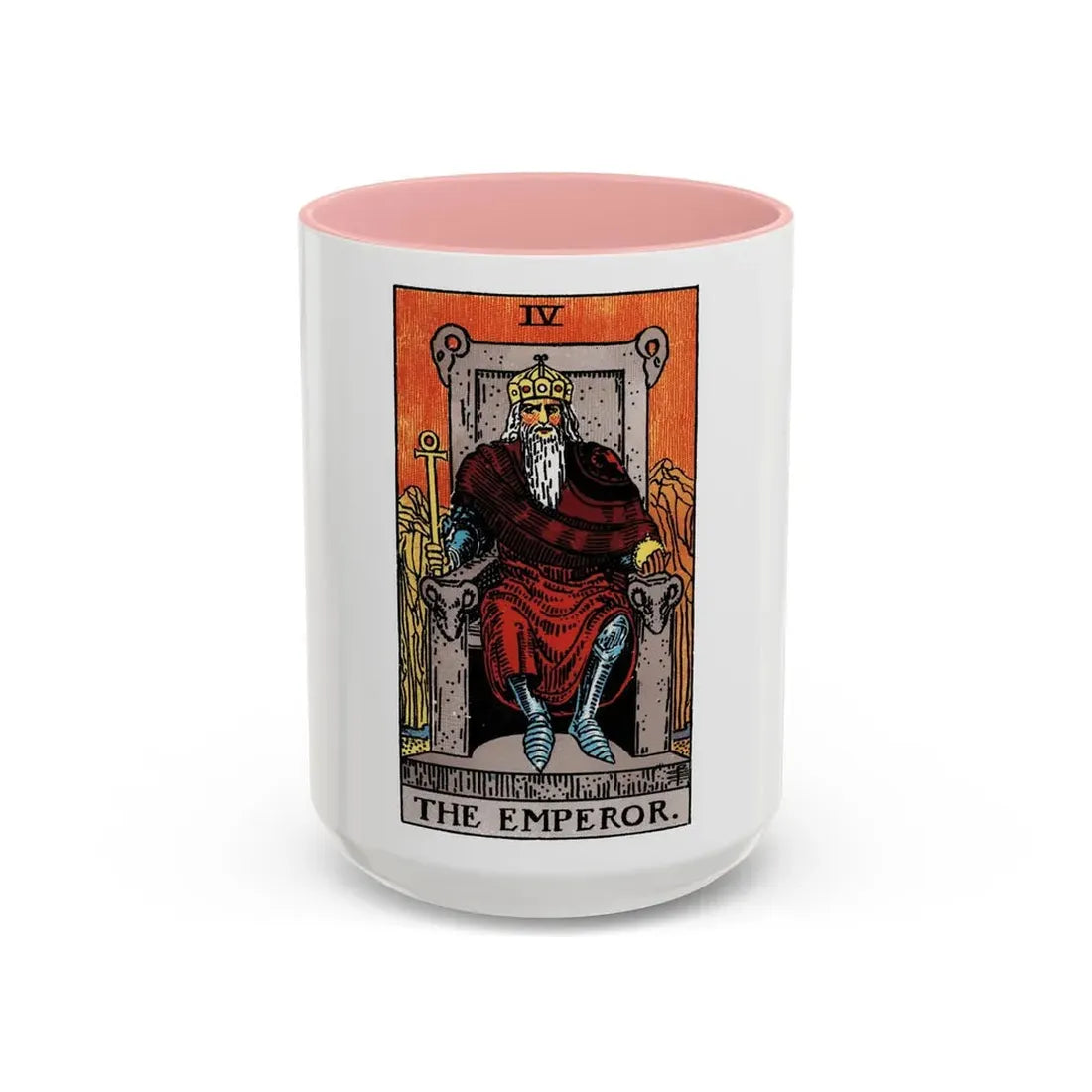 The Emperor (Tarot Card) Accent Coffee Mug 15oz Pink - Go Mug Yourself